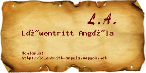 Löwentritt Angéla névjegykártya