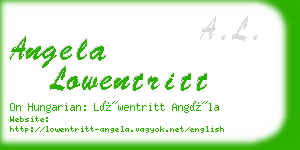 angela lowentritt business card